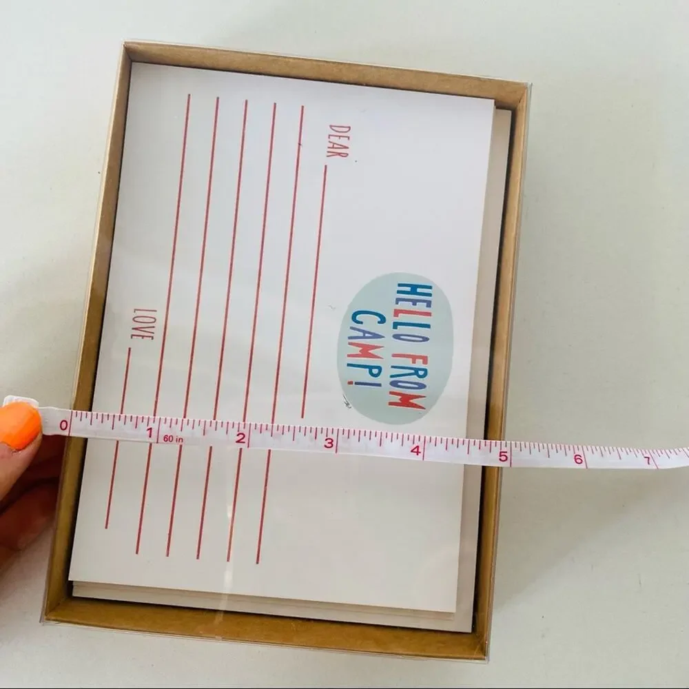 NEW ANTHROPOLOGIE White Red Blue Illustrated Camp Retro Card Notecards s/10